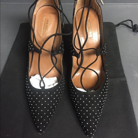 PRE-OWNED AQUAZZURA CHRISTY STUDDED PUMPS SZ 41 - Picture 4 of 11